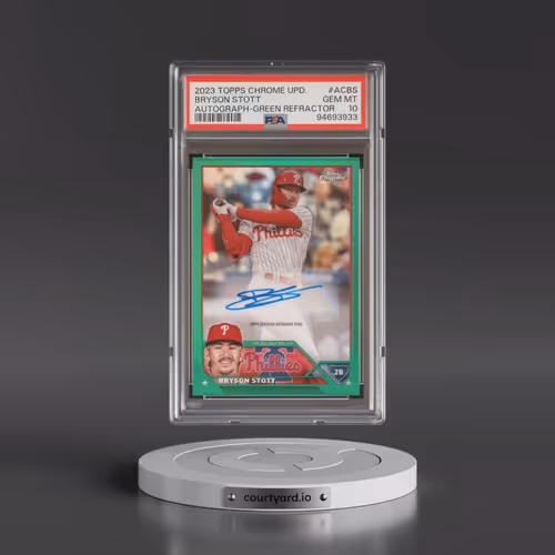 2023 Topps Chrome Update Autograph #ACBS Bryson Stott - Green Refractor (PSA 10 GEM MINT)