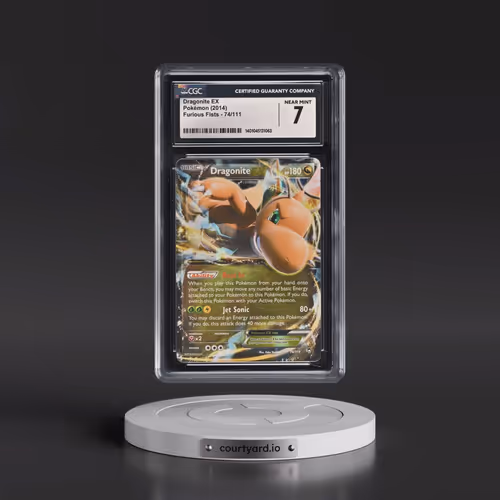2014 Pokémon XY Furious Fists #74 Dragonite EX - Holo (CGC 7 NM)