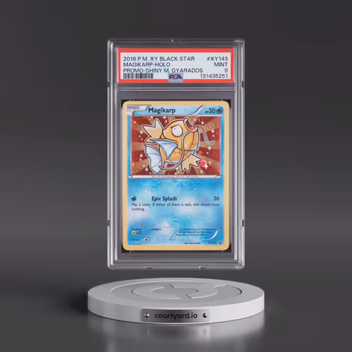2016 Pokémon XY Black Star Promo #XY143 Magikarp - Holo Shiny Mega Gyarados (PSA 9 MINT)