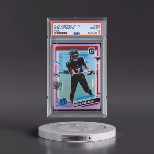 2023 Panini Donruss Optic #206 Bijan Robinson - Pink (PSA 10 GEM MINT)