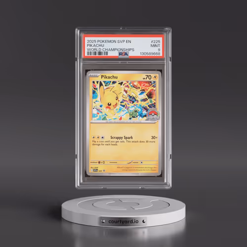 2025 Pokémon Svp EN-SV Black Star Promo #225 Pikachu - World Championships (PSA 9 MINT)