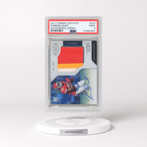 2017 Panini Certified #223 Kareem Hunt - Autograph Jersey (PSA 9 MINT)