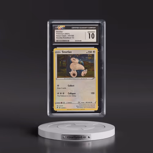 2020 Rebel Clash #141/192 Snorlax - Cosmos Holo Snorlax Knockout Tin (CGC 10 GEM MINT)