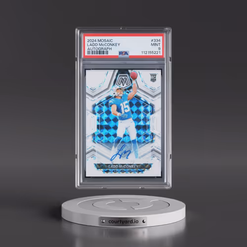 2024 Panini Mosaic #334 Ladd McConkey - Autograph (PSA 9 MINT)