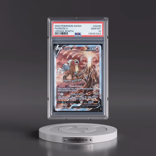 2023 Pokémon Sword and Shield Crown Zenith #GG36 Entei V - Holo Full Art (PSA 10 GEM MINT)