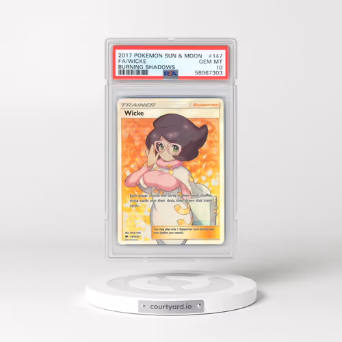 2017 Pokémon Sun & Moon Burning Shadows #147 Wicke - Full Art (PSA 10 GEM MINT)