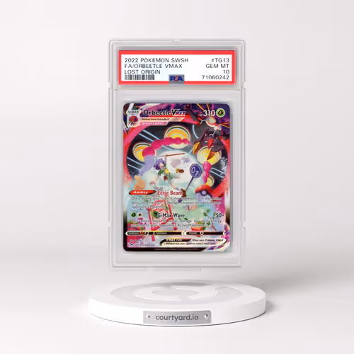 2022 Pokémon Sword & Shield Lost Origin #TG13 Orbeetle Vmax - Full Art (PSA 10 GEM MINT)
