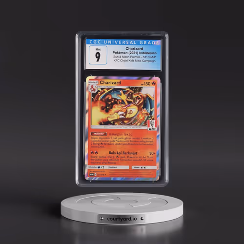 2019 Sun & Moon Promos #181/SM-P Charizard - KFC Chaki Kids Meal (Holo) (CGC 9 MINT)