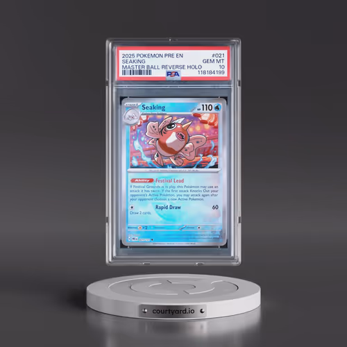 2025 Pokémon Pre EN-Prismatic Evolutions #021 Seaking - Reverse Holo Master Ball (PSA 10 GEM MINT)