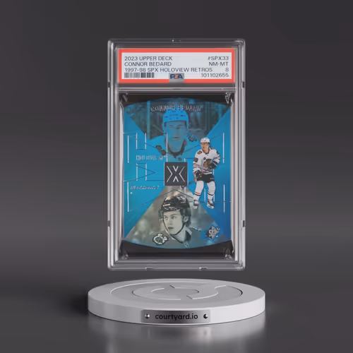 2023 Upper Deck Extended Series 1997-98 SPx Holoview Retros #SPX33 Connor Bedard (PSA 8 NM-MT)