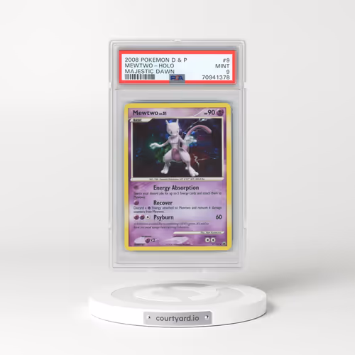 2008 Pokémon Diamond & Pearl Majestic Dawn #9 Mewtwo - Holo (PSA 9 MINT)