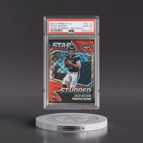 2021 Panini Rookies & Stars Star Studded #SS-22 Zach Wilson - Red Wave (PSA 10 GEM MINT)