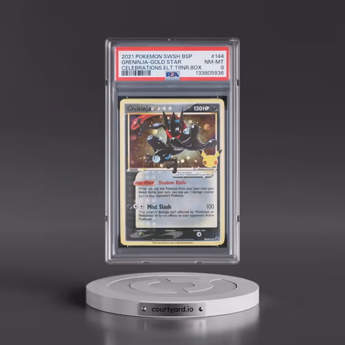 2021 Pokémon Swsh Black Star Promo #144 Greninja-Gold Star - Celebrations Elite Trainer Box (PSA 8 N