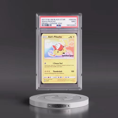 2017 Pokémon SM Black Star Promo #SM108 Ash's Pikachu - I Choose You! (PSA 9 MINT)