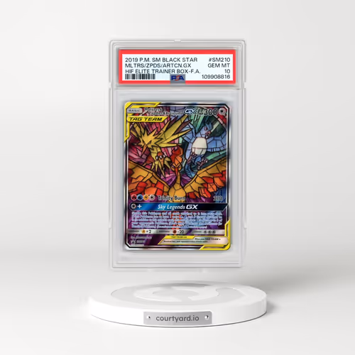 2019 Pokémon SM Black Star Promo #SM210 Moltres & Zapdos & Articuno GX - Holo Full Art Hidden Fates