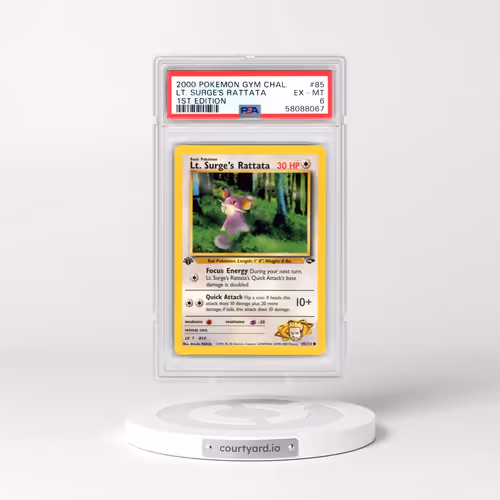 2000 Pokémon Gym Challenge #85 LT. Surge's Rattata - 1st Edition (PSA 6 EX-MT)