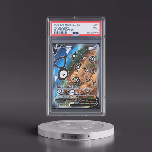 2022 Pokémon Sword & Shield Silver Tempest #177 Unown V - Holo Full Art (PSA 9 MINT)