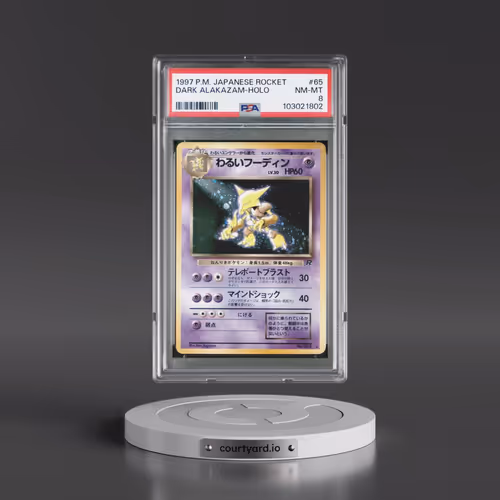 1997 Pokémon Rocket #65 Dark Alakazam - Holo (PSA 8 NM-MT)