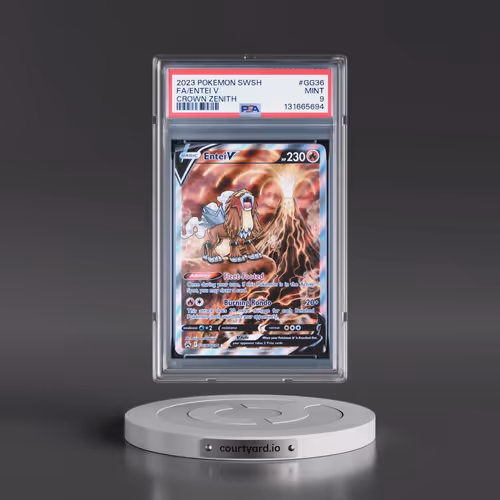 2023 Pokémon Sword and Shield Crown Zenith #GG36 Entei V - Holo Full Art (PSA 9 MINT)