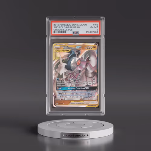2019 Pokémon Sun & Moon Cosmic Eclipse #156 Arceus & Dialga & Palkia GX - Holo (PSA 8 NM-MT)
