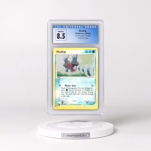 2003 EX Dragon (2003 Copyright, w/ "e" Symbol) #65/97 Mudkip - Reverse Holo (CGC 8.5 NM-MT+)