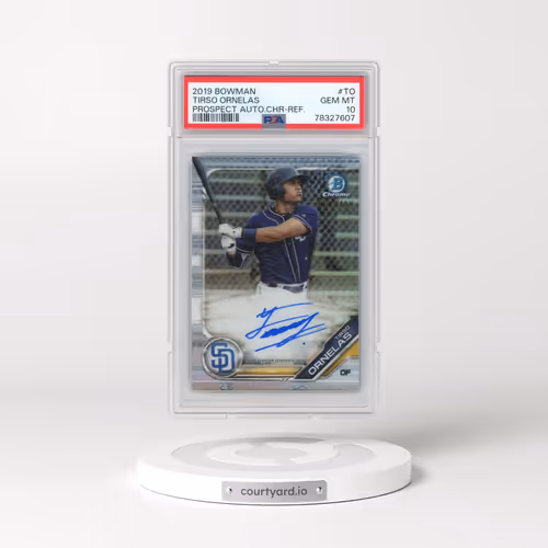 2019 Bowman Prospect Autographs Chrome #TO Tirso Ornelas - Refractor (PSA 10 GEM MINT)
