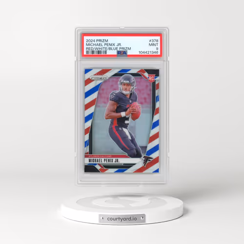 2024 Panini Prizm #378 Michael Penix Jr. - Red/White/Blue Prizm (PSA 9 MINT)