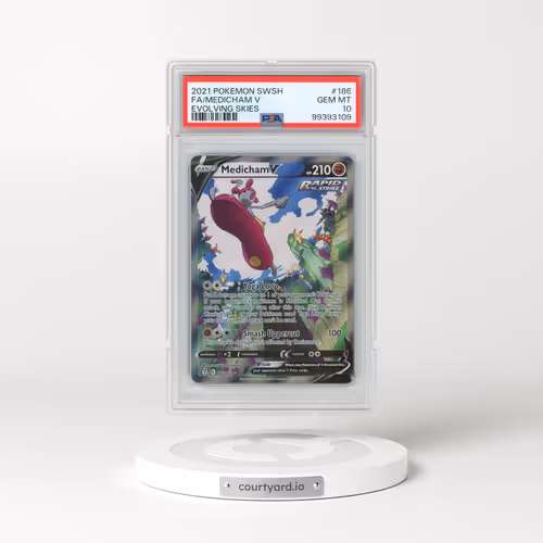 2021 Pokémon Sword & Shield Evolving Skies #186 Medicham V - Holo Full Art (PSA 10 GEM MINT)