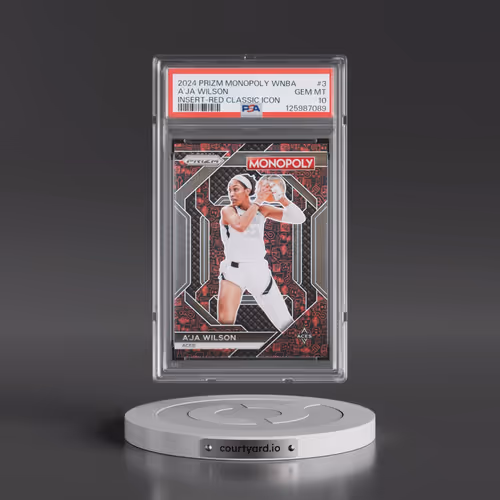 2024 Panini Prizm Monopoly WNBA Insert #3 A'Ja Wilson - Red Classic Icon (PSA 10 GEM MINT)