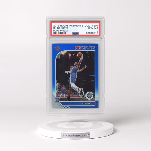 2019 Panini Hoops Premium Stock #201 RJ Barrett - Blue Prizm (PSA 10 GEM MINT)