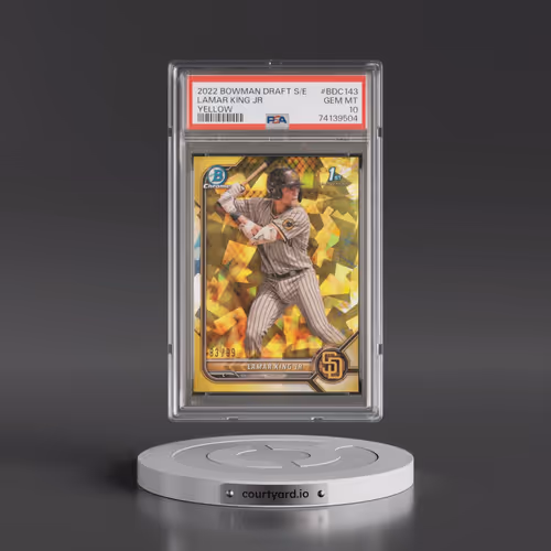 2022 Bowman Draft Chrome Sapphire Edition #BDC143 Lamar King Jr - Yellow (PSA 10 GEM MINT)