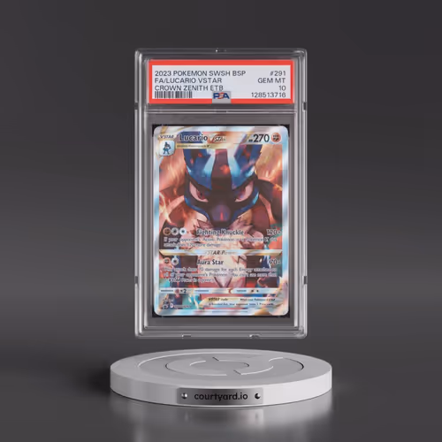 2023 Pokémon Swsh Black Star Promo #291 Lucario Vstar - Full Art Crown Zenith Elite Trainer Box (PSA