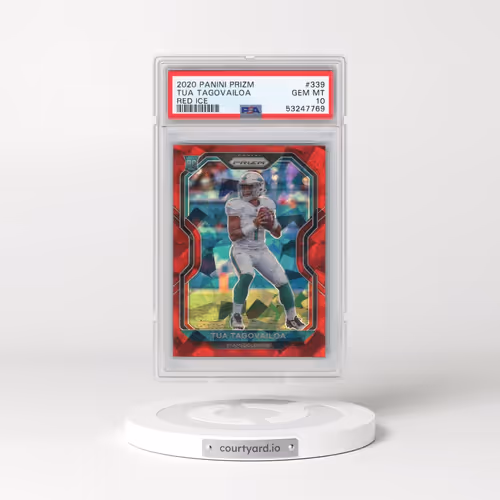 2020 Panini Prizm #339 Tua Tagovailoa - Red Ice (PSA 10 GEM MINT)