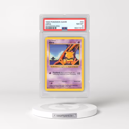 1999 Pokémon Game #43 Abra - Shadowless (PSA 8 NM-MT)