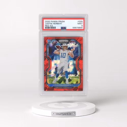 2020 Panini Prizm #325 Justin Herbert - Red Ice (PSA 9 MINT)
