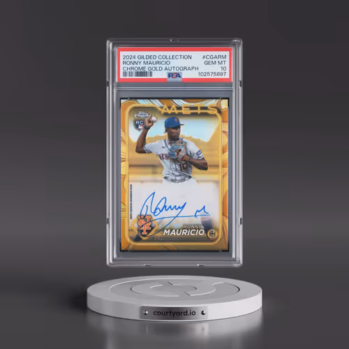 2024 Topps Gilded Collection Topps Chrome Gold Autographs #CGARM Ronny Mauricio (PSA 10 GEM MINT)