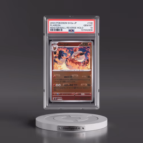 2023 Pokémon Sv2a-Pokémon 151 #136 Flareon - Reverse Holo Master Ball (PSA 10 GEM MINT)