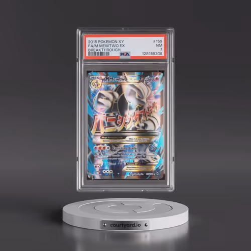 2015 Pokémon XY Breakthrough #159 M Mewtwo EX - Holo Full Art (PSA 7 NM)