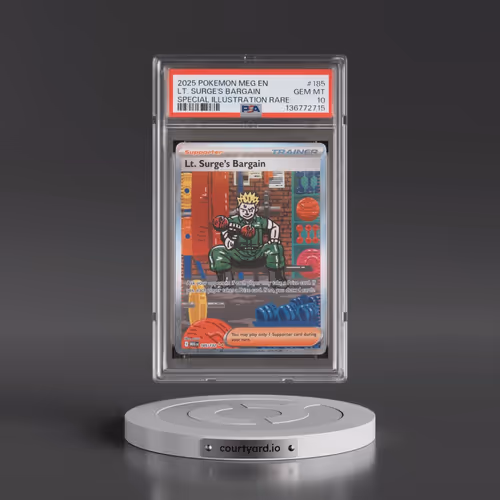2025 Pokémon Meg EN-Mega Evolution #185 LT. Surge's Bargain - Special Illustration Rare (PSA 10 GEM
