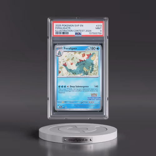 2025 Pokémon Svp EN-SV Black Star Promo #213 Feraligatr - Illustration Contest 2024 (PSA 9 MINT)
