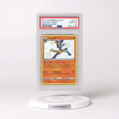2019 Pokémon Sun & Moon Hidden Fates #SV22 Lucario - Holo (PSA 10 GEM MINT)