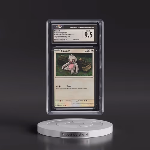 2023 Paldea Evolved - PAL EN #160/193 Slakoth - Triple Whammy Tin (Cosmos Holo) (CGC 9.5 MINT+)