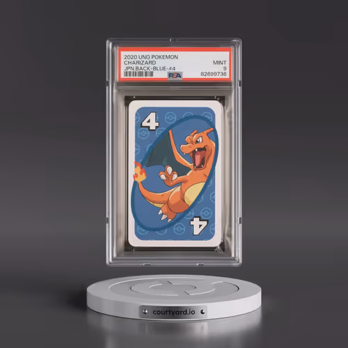2020 Uno Pokémon Charizard - Back-Blue-#4 (PSA 9 MINT)