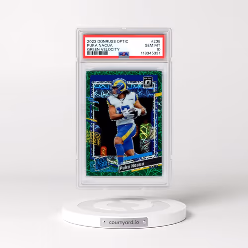 2023 Panini Donruss Optic #238 Puka Nacua - Green Velocity (PSA 10 GEM MINT)