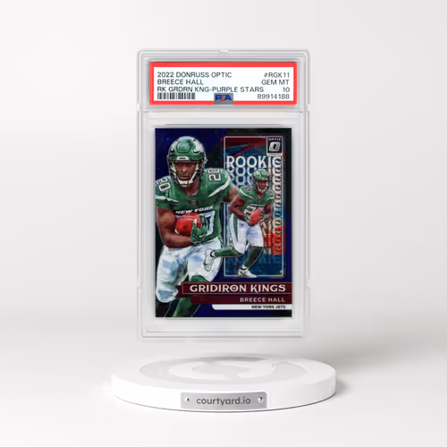 2022 Panini Donruss Optic Rookie Gridiron Kings #RGK11 Breece Hall - Purple Stars (PSA 10 GEM MINT)