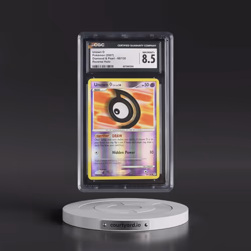 2007 Diamond & Pearl #68/130 Unown D - Reverse Holo (CGC 8.5 NM-MT+)