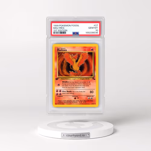 1999 Pokémon Fossil #27 Moltres - 1st Edition (PSA 10 GEM MINT)