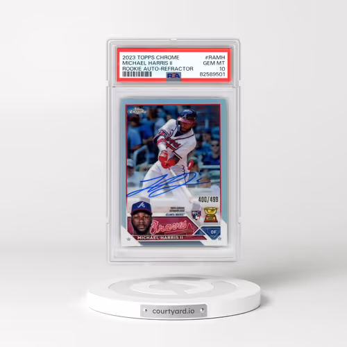 2023 Topps Chrome Rookie Autograph #RAMH Michael Harris II - Refractor (PSA 10 GEM MINT)