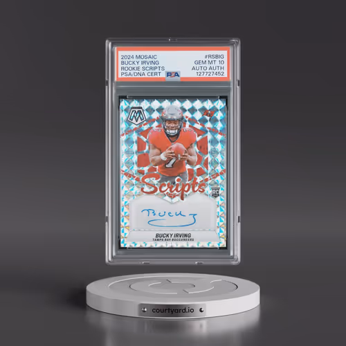 2024 Panini Mosaic Rookie Scripts #RSBIG Bucky Irving (PSA 10 GEM MINT)