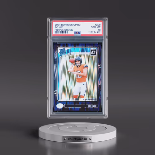 2024 Panini Donruss Optic #209 Bo Nix - Purple Shock (PSA 10 GEM MINT)